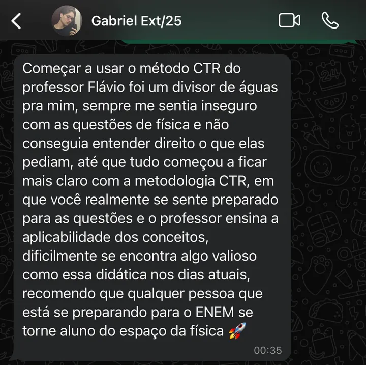 Gabriel: o método CTR foi um divisor de águas; eu não conseguia entender direito o que as questões pediam.