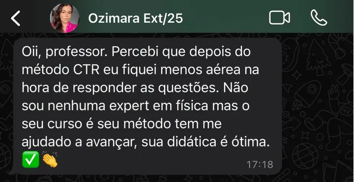 Ozimara: depois do método CTR fiquei menos aérea na hora de responder as questões.